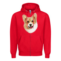 Red Corgi Zipper Hoodie - Jasminsmagicworld