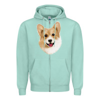 Seafoam Corgi Zipper Hoodie - Jasminsmagicworld