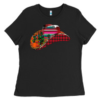 Black Christmas Cowboy Ladies Tee - CowhideDigitalArt