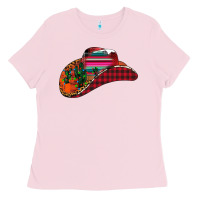 Bubblegum Pink Christmas Cowboy Ladies Tee - CowhideDigitalArt