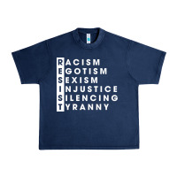 Navy resist   political resistance Urban Heavy Tee - baoMotion