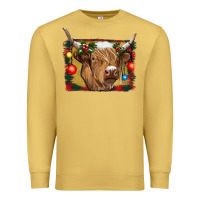 Antique Gold highland cow christmas Premium Sweatshirt - RanaPortraitStore