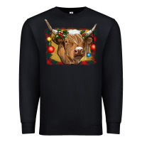 Black highland cow christmas Premium Sweatshirt - RanaPortraitStore