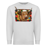 Dove Grey highland cow christmas Premium Sweatshirt - RanaPortraitStore