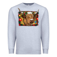 Heather Grey highland cow christmas Premium Sweatshirt - RanaPortraitStore
