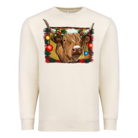 Sandshell highland cow christmas Premium Sweatshirt - RanaPortraitStore