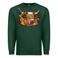 Sports Green highland cow christmas Premium Sweatshirt - RanaPortraitStore