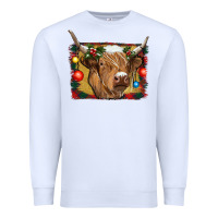 White highland cow christmas Premium Sweatshirt - RanaPortraitStore