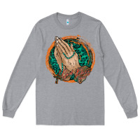 Heather Grey god bless you Long Sleeve Tee - RacoonDesign