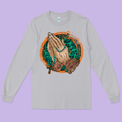 God Bless You Long Sleeve Tee Designed By Racoondesign
