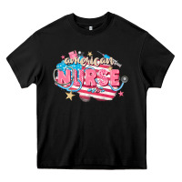 Black American Nurse Heavy Core Tee - FaDigitalArtStudio