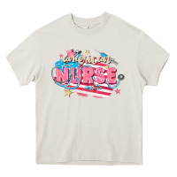 Cream American Nurse Heavy Core Tee - FaDigitalArtStudio