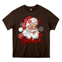 Chocolate Brown santa believe Heavy Core Tee - RanaPortraitStore