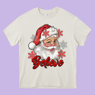 Santa Believe Heavy Core Tee Designed By Ranaportraitstore