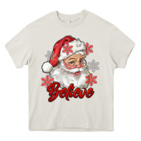 Cream santa believe Heavy Core Tee - RanaPortraitStore