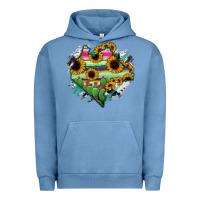 Pigment Pebble Blue Chiapas State Of Mexico Map Urban Hoodie - RanaPortraitStore