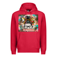 Cardinal teacher messy bun tumbler Premium Hoodie - BarkalooDesign