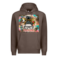 Coffee teacher messy bun tumbler Premium Hoodie - BarkalooDesign