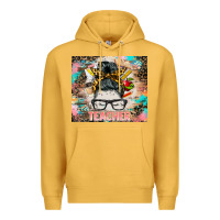Mustard teacher messy bun tumbler Premium Hoodie - BarkalooDesign