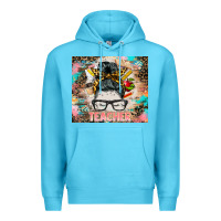 Ocean Blue teacher messy bun tumbler Premium Hoodie - BarkalooDesign