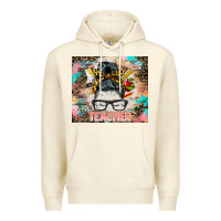 Sandshell teacher messy bun tumbler Premium Hoodie - BarkalooDesign