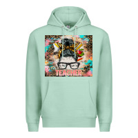 Seafoam teacher messy bun tumbler Premium Hoodie - BarkalooDesign