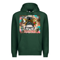 Sports Green teacher messy bun tumbler Premium Hoodie - BarkalooDesign