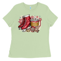 Matcha Christmas Ice Skating Ladies Tee - CowhideDigitalArt