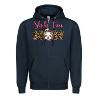 Navy Shih Tzu Mom Zipper Hoodie - Jasminsmagicworld