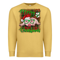 Antique Gold merry christmas baby pig Premium Sweatshirt - RanaPortraitStore