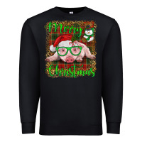 Black merry christmas baby pig Premium Sweatshirt - RanaPortraitStore
