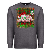 Charcoal Heather merry christmas baby pig Premium Sweatshirt - RanaPortraitStore