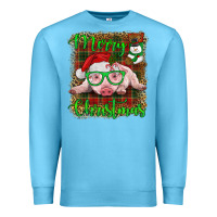 Ocean Blue merry christmas baby pig Premium Sweatshirt - RanaPortraitStore