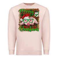 Pale Pink merry christmas baby pig Premium Sweatshirt - RanaPortraitStore