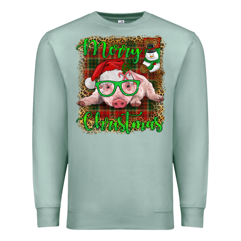 Merry Christmas Baby Pig Premium Sweatshirt by RanaPortraitStore | Teevron