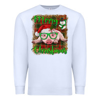 White merry christmas baby pig Premium Sweatshirt - RanaPortraitStore
