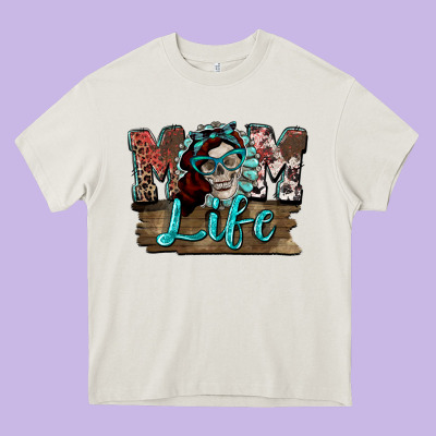 Mom Life Skull Mother's Day Heavy Core Tee Designed By Fadigitalartstudio