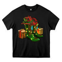 Black cowboy hat with boots christmas Heavy Core Tee - RanaPortraitStore