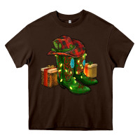 Chocolate Brown cowboy hat with boots christmas Heavy Core Tee - RanaPortraitStore