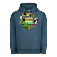 Pigment Midnight Navy Chihuahua State Of Mexico Map Urban Hoodie - RanaPortraitStore
