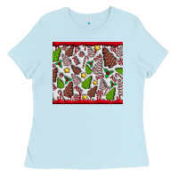 Baby Blue Christmas Cakes Ladies Tee - CowhideDigitalArt