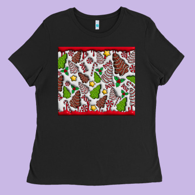 Christmas Cakes Ladies Tee Designed By Cowhidedigitalart