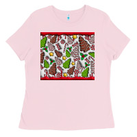 Bubblegum Pink Christmas Cakes Ladies Tee - CowhideDigitalArt