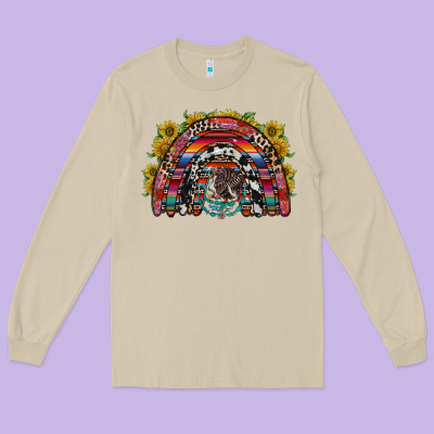 Mexican Rainbow Long Sleeve Tee Designed By Racoondesign