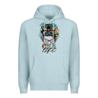 Blue Mist nurse cna life messy bun Premium Hoodie - BarkalooDesign