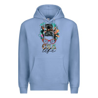 Colony Blue nurse cna life messy bun Premium Hoodie - BarkalooDesign