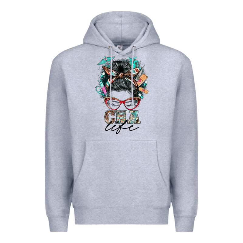 Nurse Cna Life Messy Bun Premium Hoodie by BarkalooDesign | Teevron