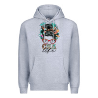 Heather Grey nurse cna life messy bun Premium Hoodie - BarkalooDesign