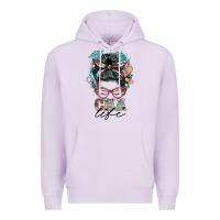 Lilac nurse cna life messy bun Premium Hoodie - BarkalooDesign