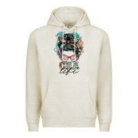 Oatmeal Heather nurse cna life messy bun Premium Hoodie - BarkalooDesign